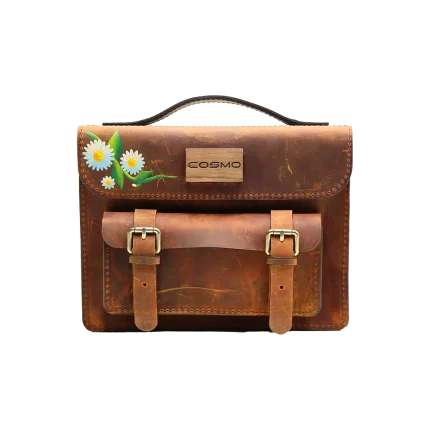 ჩანთა – ლალა ღია ყავისფერი გვირილებით