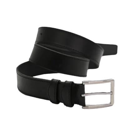 ტყავის ქამარი – მამაკაცის (შავი, ნაკერით)