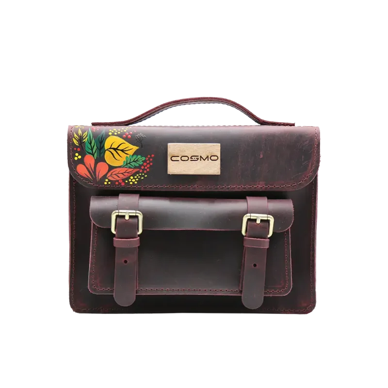 ჩანთა – ლალა ბორდოსფერი: ფოთლები