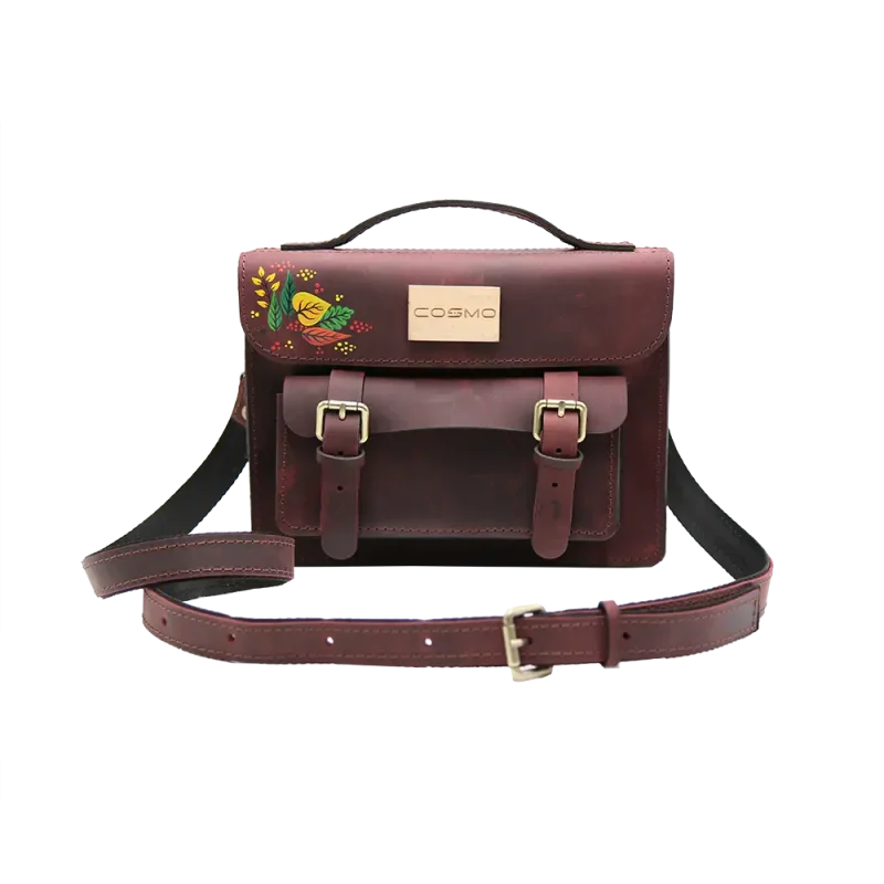 ჩანთა – ლალა ბორდოსფერი: ფოთლები