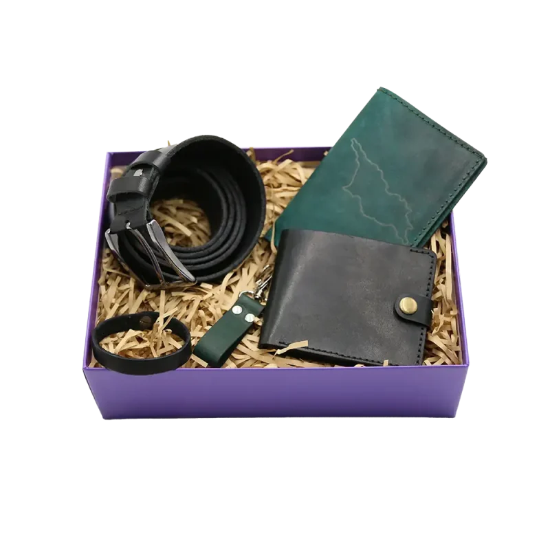 მამაკაცის – სასაჩუქრე ნაკრები, ფერი: შავი / მწვანე