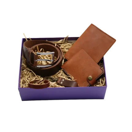 მამაკაცის – სასაჩუქრე ნაკრები, ფერი: ყავისფერი