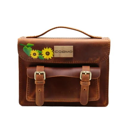 ჩანთა – ლალა ღია ყავისფერი მზესუმზირებით