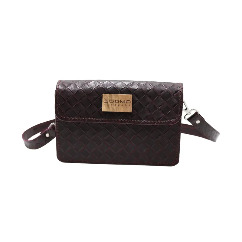 ნატურალური ტყავის ჩანთა ადარა – მუქი იასამნისფერი