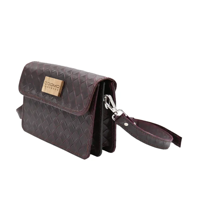 ნატურალური ტყავის ჩანთა ადარა – მუქი იასამნისფერი