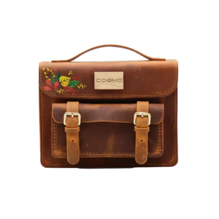 ჩანთა – ლალა ღია ყავისფერი: ფოთლები